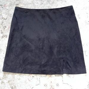 Black suede mini skirt